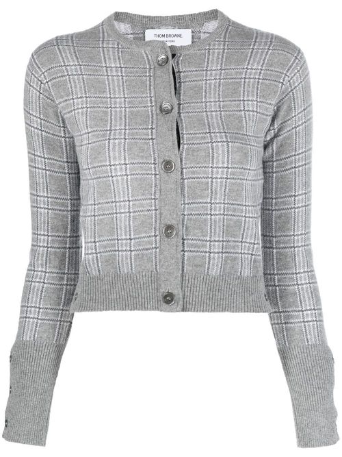 Pow cashmere crew neck cardigan - Grey