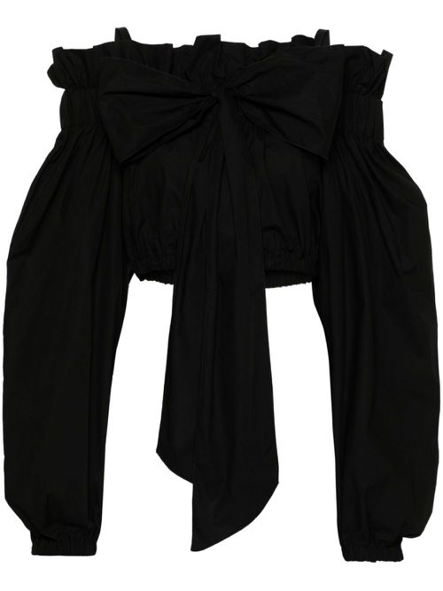 Bow-detailing bustier blouse - Black
