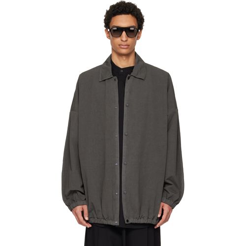 Gray Garment Dyed Cotton Windbreaker Jacket