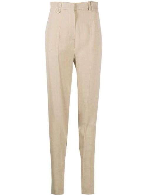 High-waisted tailored trousers - Neutrals