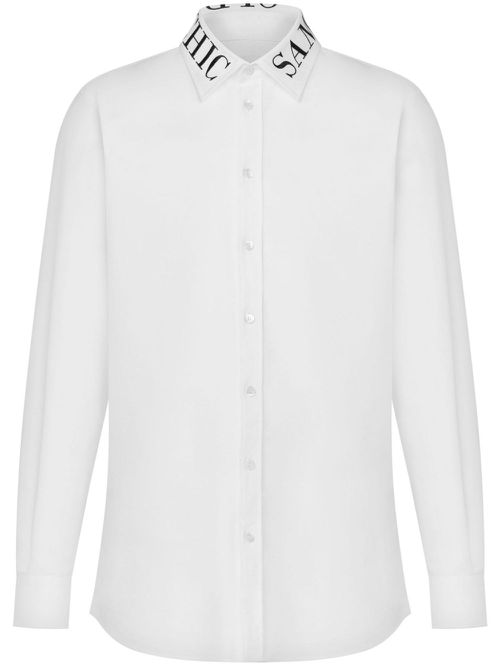 Logo-print poplin shirt - Black