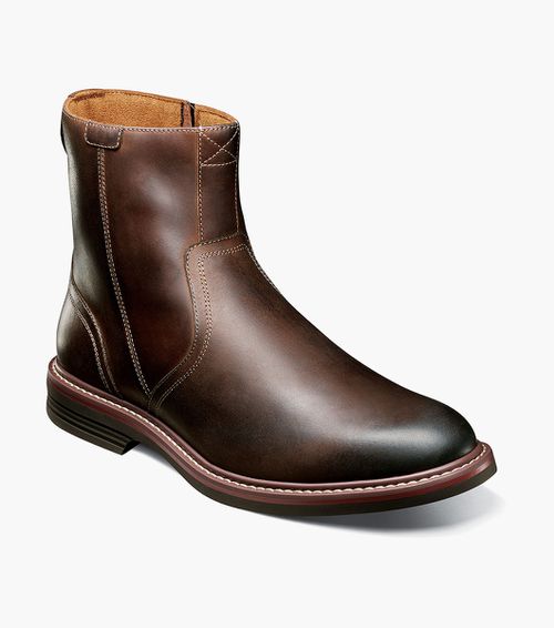Florsheim Shoes Norwalk Plain Toe Side Zip Boot Brown CH