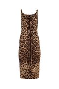 Leopard Print Fitted Midi Dress