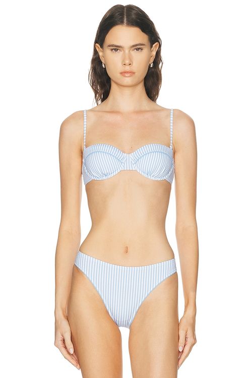 Solid & Striped BIKINI-OBERTEIL JULIETTE in Blue Lagoon - Baby Blue. M also in XS