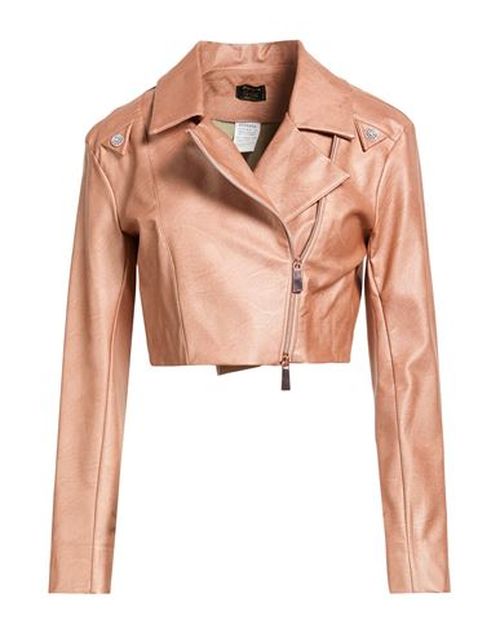 Woman Jacket Rose gold Size M Polyurethane, Viscose