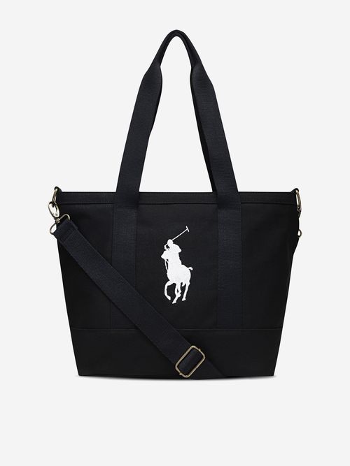 Kids Polo Player Tote Bag in Black (40cm)
