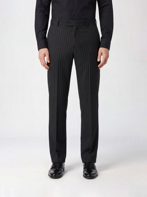 Slim Fit Pinstripe Cotton Tailored Trousers