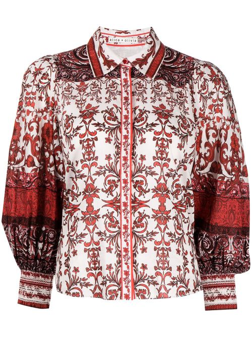 Tiffie floral-print blouse - Red