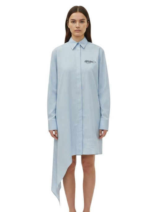 Blue Striped Shirt Dress