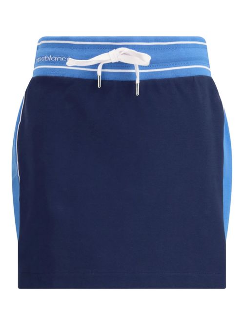 Logo-Detail Panelled Drawstring Skirt with Side Stripe and Elastic Waistband