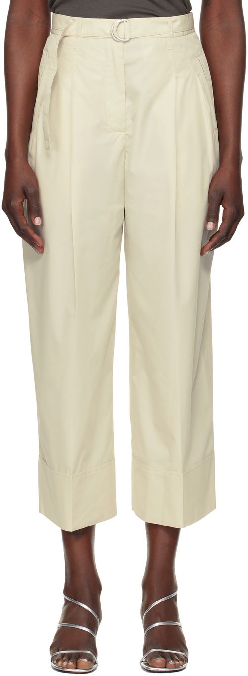3.1 Phillip Lim Off-White Double Pleat Wide Cropped Trousers