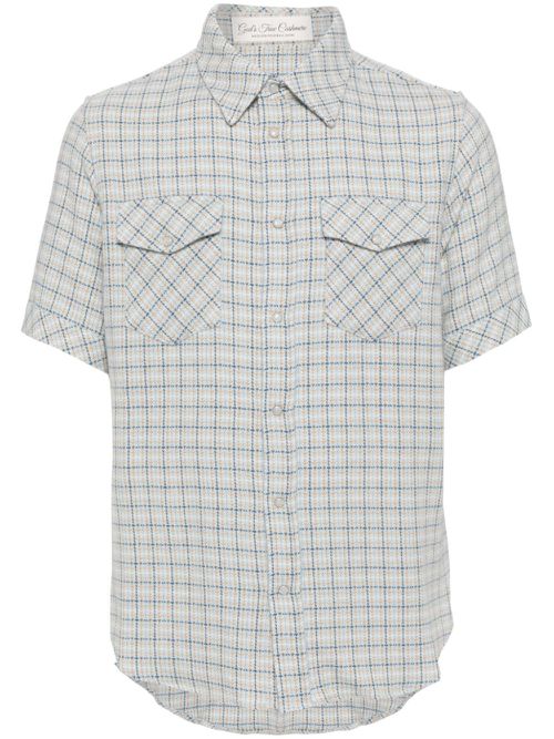 Tartan cashmere shirt - Blue