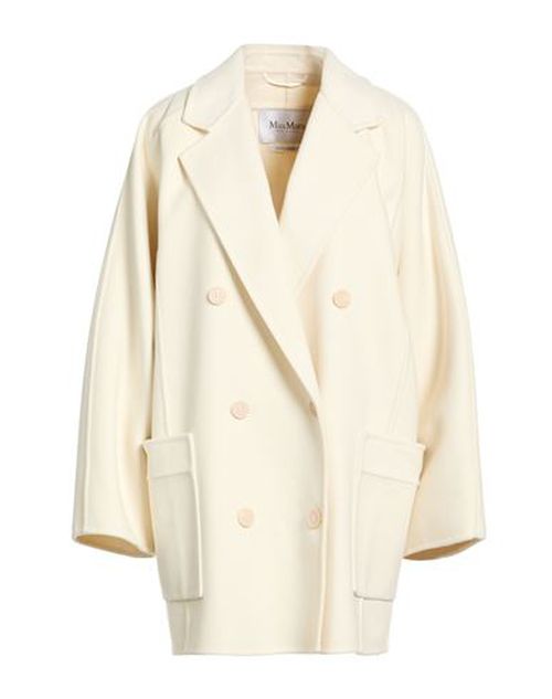 Woman Coat Ivory Size 4 Virgin Wool, Cashmere