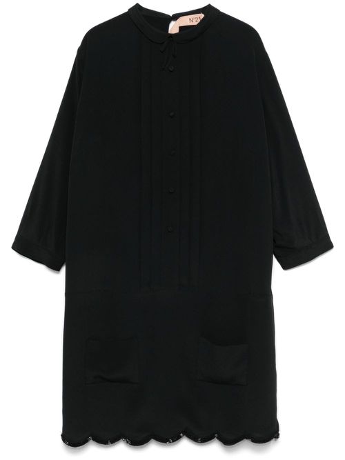 Pleated mini dress - Black