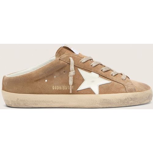 Golden Goose - Women's Super-star Sabots In Tobacco Suede With White Leather Star, Woman
