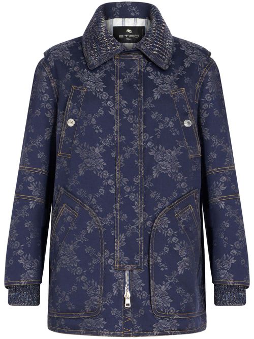 Jacquard denim jacket - Blue