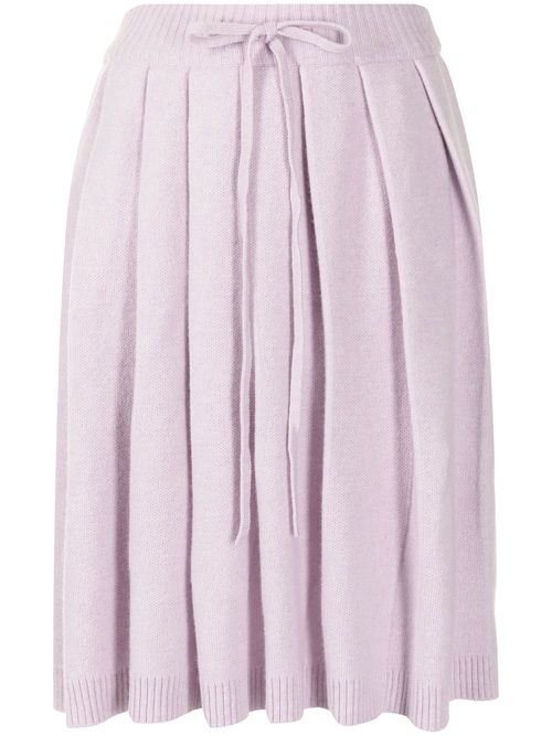 Pleated wool-blend skirt - Purple