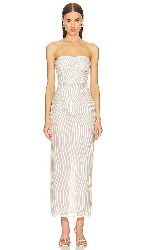 Michael Costello x REVOLVE Opal Midi Dress in Ivory.  XS. Also in M