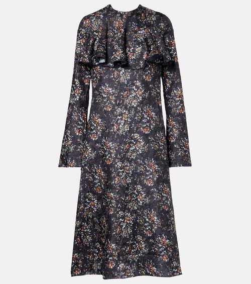 Floral ruffled midi dress
