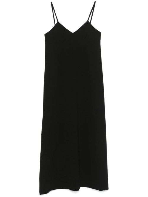 Patch-detail midi dress - Black