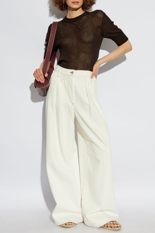 Top With Embroidered Logo, Women's, Brown