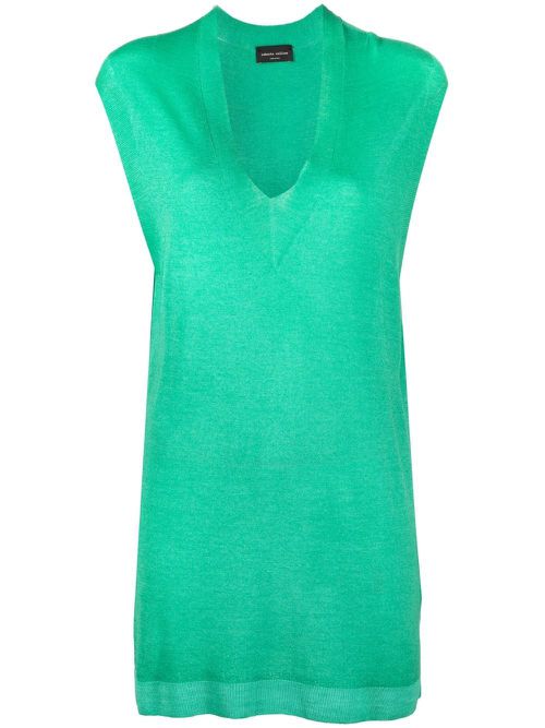 Roberto Collina V-neck sleeveless sweater - Green