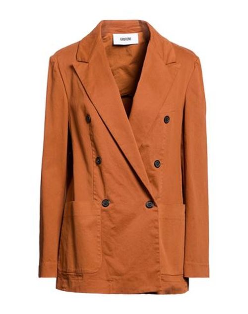 Woman Blazer Tan Size 8 Cotton, Elastane