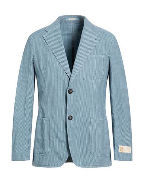 Man Blazer Sky blue Size 40 Cotton, Linen