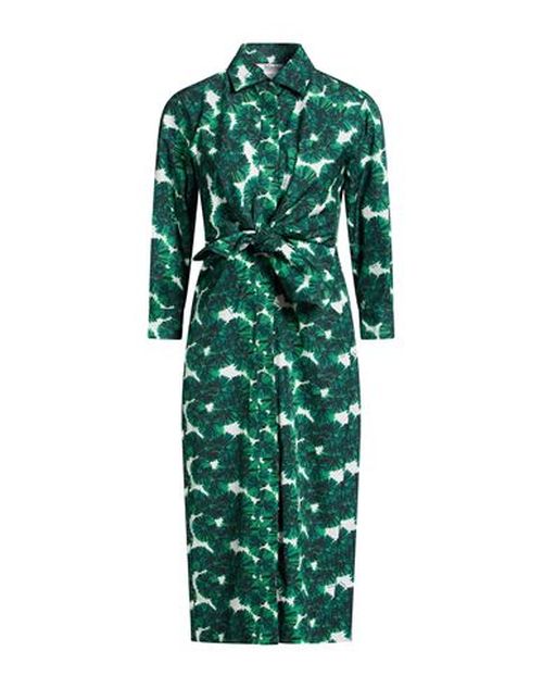 Woman Midi dress Dark green Size 2 Cotton
