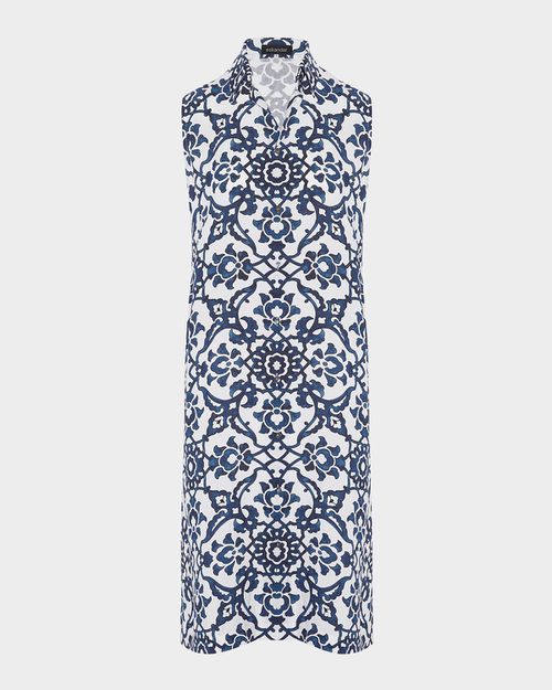 Slim Aline Sleeveless Shirt Dress With Collar