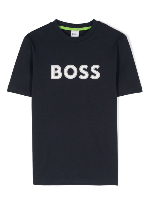 Logo-rubberised cotton T-shirt - Blue