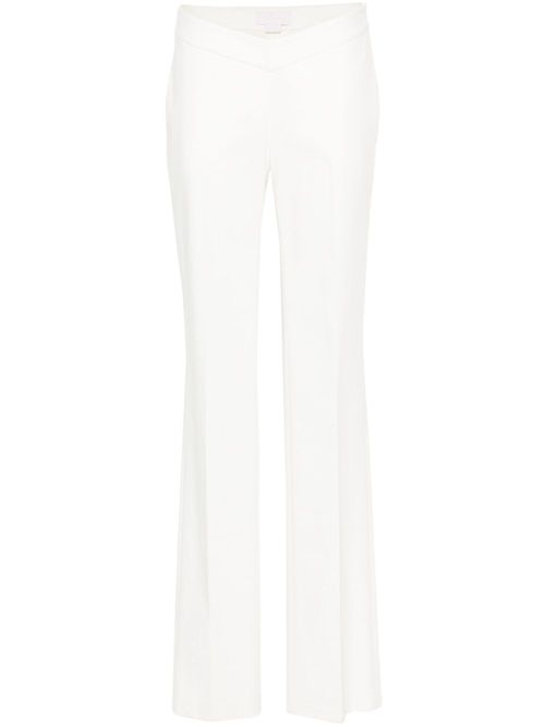 Straight cotton-blend trousers - White