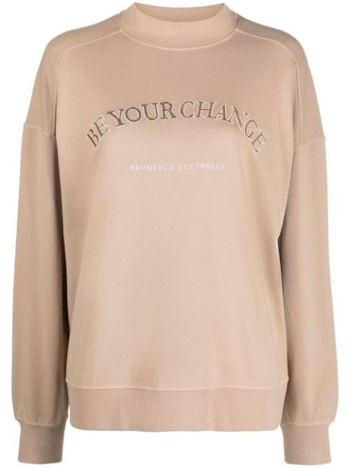 Embroidered round-neck sweatshirt