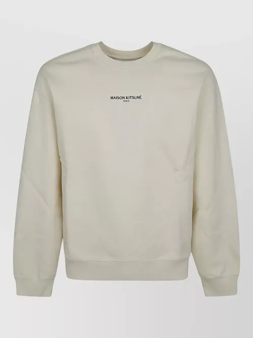 Maison Kitsuné - paris logo cotton crewneck sweatshirt