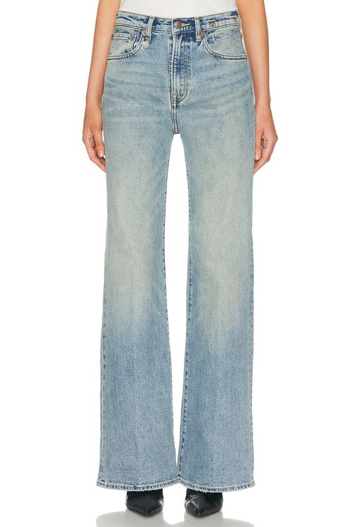 R13 Charlotte Flared Leg in Patton Blue Stretch - Blue.  30 also in 25, 26, 27