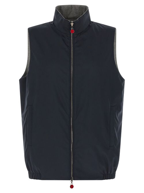 Double Face Nylon Vest Gilet Blue