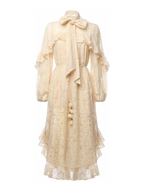 Memento Ruffled Lace Dress