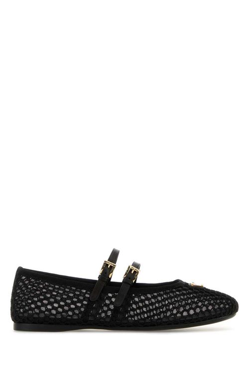 Black Mesh Ballet Flats