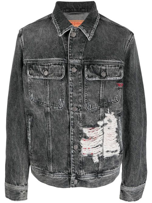 D-Barcy-S1 denim trucker jacket - Black