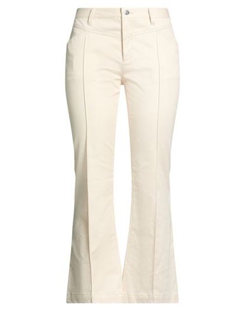 Woman Pants Beige Size 4 Cotton, Elastane