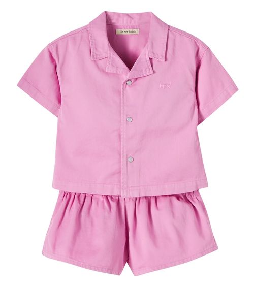 Bellis denim shirt and shorts set