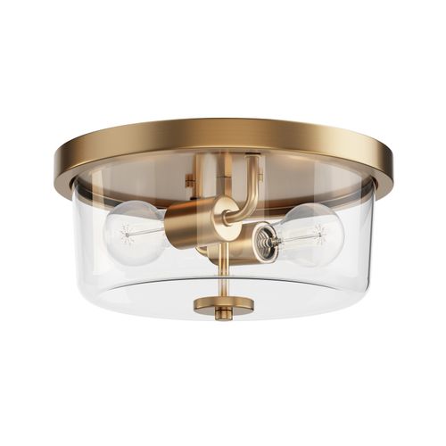 Natural Aged Brass Flush Mount from the Fuller Collection