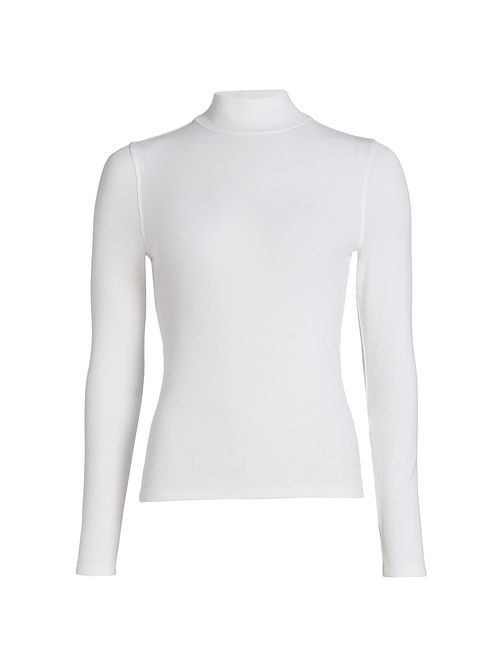 Women's Fine Rib-Knit Turtleneck - White