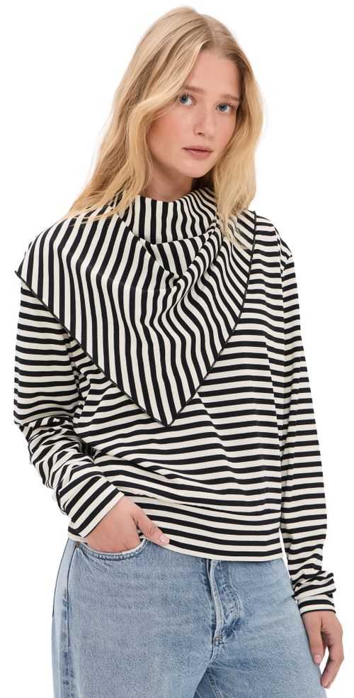 Olsen Long Sleeve Top Onyx Stripe