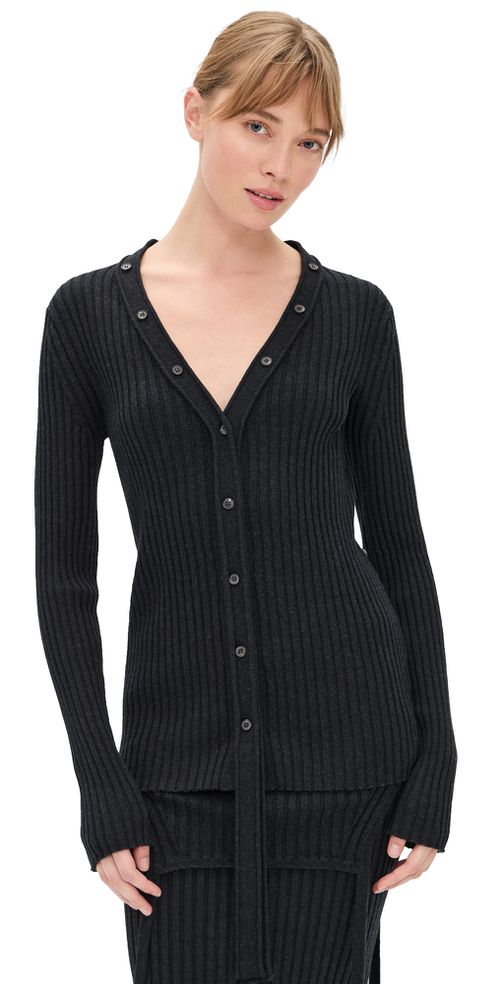 Convertible Cardigan Charcoal Melange