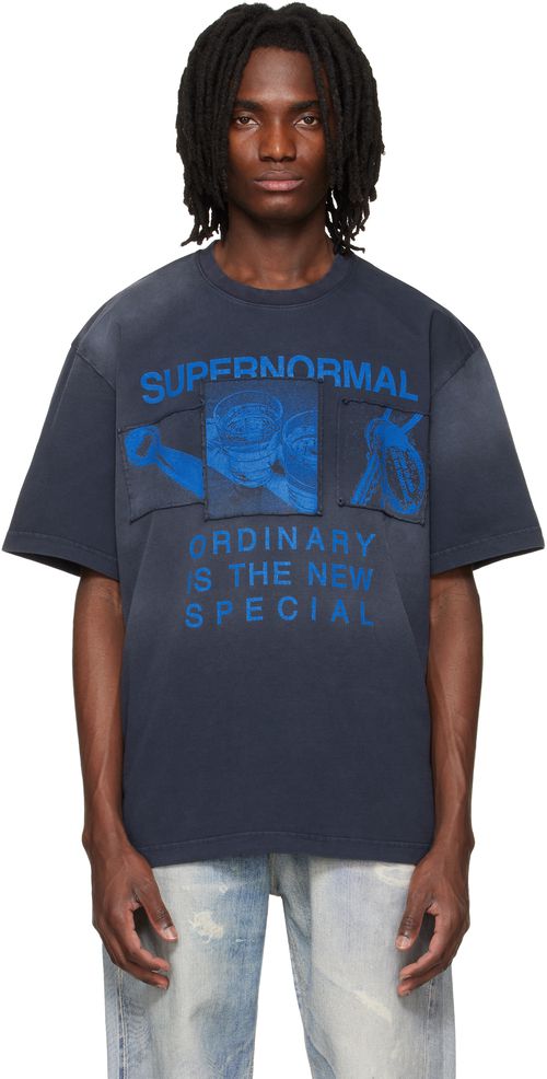 Navy Dropped Shoulder T-shirt