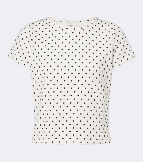 Tommy polka-dot cotton-blend jersey T-shirt