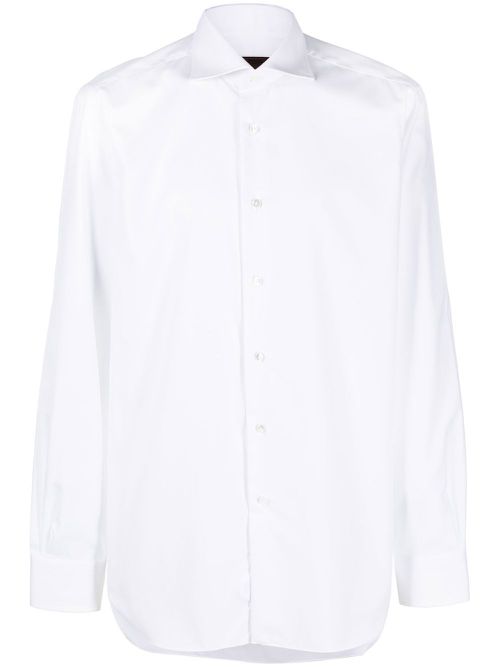 Cutaway-collar cotton shirt - White