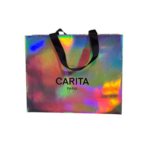 Carita Paris silver fabric bag