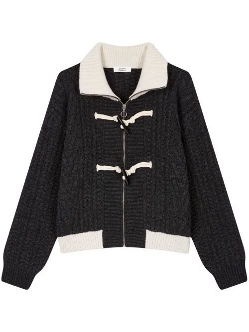 Cable-knit cardigan - Grey